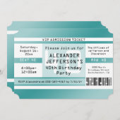 バースデーパーティーチケットの形をした招待状 招待状 (正面/裏面)