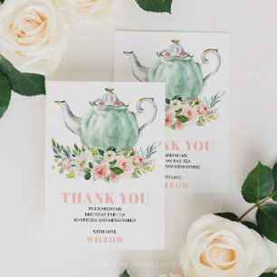 バースデーパーティーティーパーティーサンキューカード 招待状