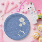 バースデーパーティーデイジーブーケとドット紙プレート ペーパープレート (パーティー)