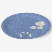 バースデーパーティーデイジーブーケとドット紙プレート ペーパープレート (アングル)