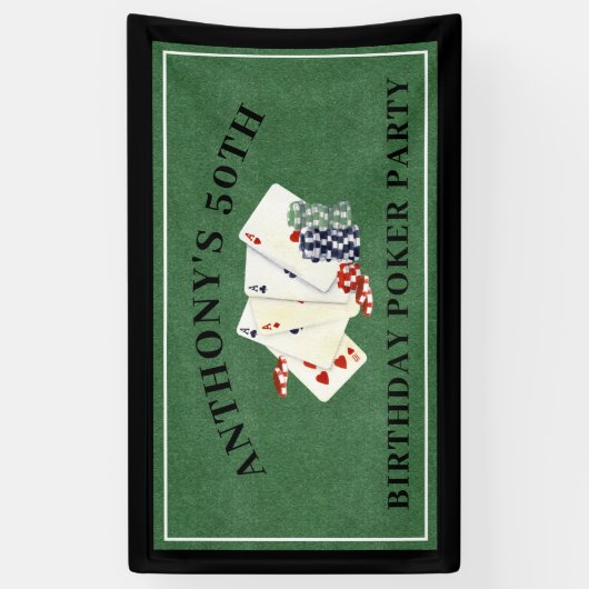 バースデーパーティートランプのポーカーカジノベガス 横断幕 (縦)