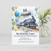 バースデーパーティートレインチャイルド誕生日招待状 招待状 (スタンド正面)