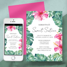 バースデーパーティートロピカルアロハテーマ 招待状