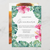 バースデーパーティートロピカルテーマキンセアニェラ 招待状 (正面/裏面)