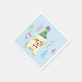 バースデーパーティードイプードル スタンダードカクテルナプキン (角)