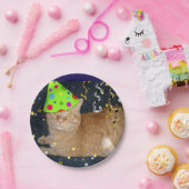 バースデーパーティードオレンジタビーキャット ペーパープレート (パーティー)