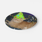 バースデーパーティードオレンジタビーキャット ペーパープレート (アングル)