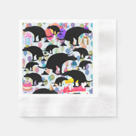 バースデーパーティードッグ 縁ありカクテルナプキン