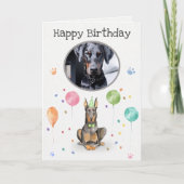 バースデーパーティードベルマンアニマルカード カード (正面)