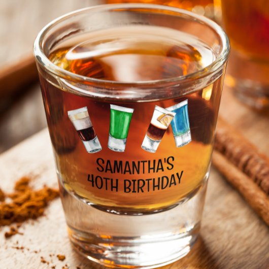 バースデーパーティードリンクアルコールパーソナライズされた ショットグラス
