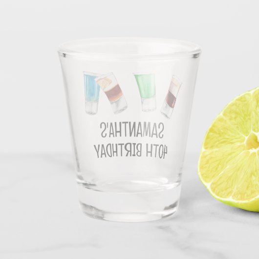 バースデーパーティードリンクアルコールパーソナライズされた ショットグラス (裏面)