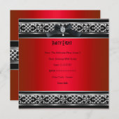 バースデーパーティードレッドエレガントブラックダイヤモンドジュエル 招待状 (正面/裏面)