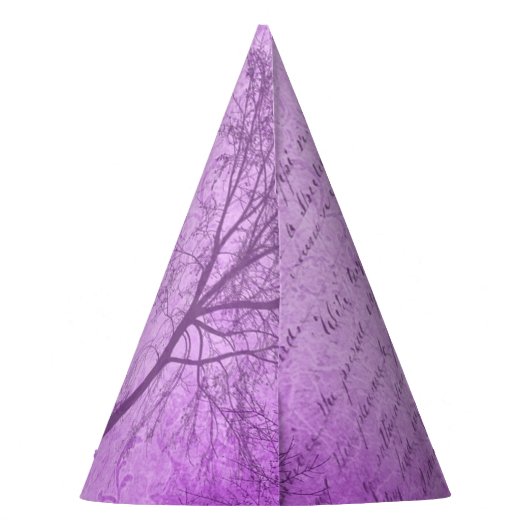 バースデーパーティーハット誕生日ガールパープルボウ パーティーハット (裏面)