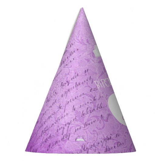 バースデーパーティーハット誕生日ガールパープルボウ パーティーハット (左)