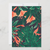 バースデーパーティーハワイアン熱帯フローラ金ゴールドフレーム 招待状 (裏面)