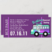 バースデーパーティーバスパス 招待状 (正面/裏面)