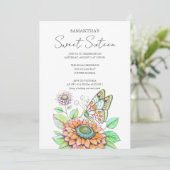 バースデーパーティーバタフライテーマ 招待状 (スタンド正面)