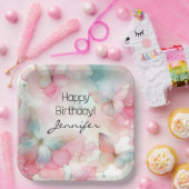 バースデーパーティーバタフライ紙プレート ペーパープレート (パーティー)