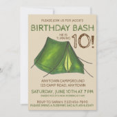 バースデーパーティーバッシュキャンプテントスリーポバーキャンプ 招待状 (正面)