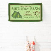 バースデーパーティーバッシュキャンプテントスリーポバーキャンプ 横断幕 (インサイチュ)