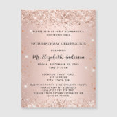 バースデーパーティーバラエレガント金ゴールドフォーマル贅沢 マグネット招待状 (正面)