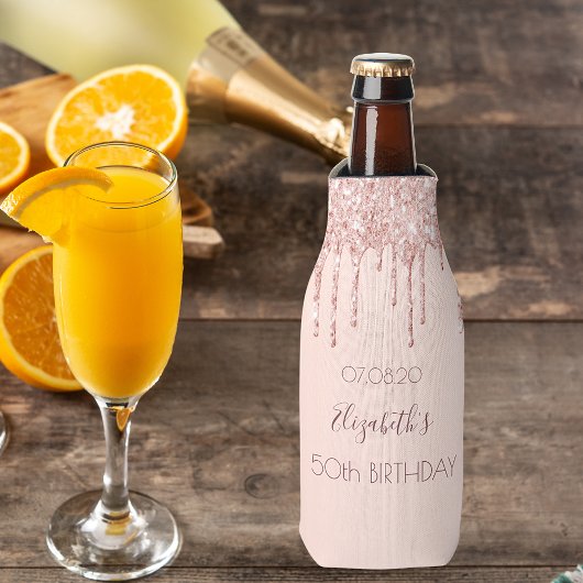 バースデーパーティーバラ金ゴールドグリッタードリップグラムガーリー ボトルクーラー