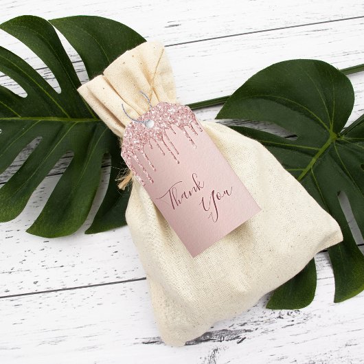 バースデーパーティーバラ金ゴールドグリッタードリッ感謝していプユー ギフトタグ