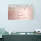 バースデーパーティーバラ金ゴールドグリッター銀の輝き 横断幕 (トレードショー)