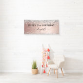 バースデーパーティーバラ金ゴールドシルバーグリッタースパークル 横断幕 (インサイチュ)