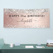 バースデーパーティーバラ金ゴールドシルバーグリッタースパークル 横断幕 (トレードショー)