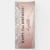 バースデーパーティーバラ金ゴールドシルバーグリッタースパークル 横断幕 (縦)