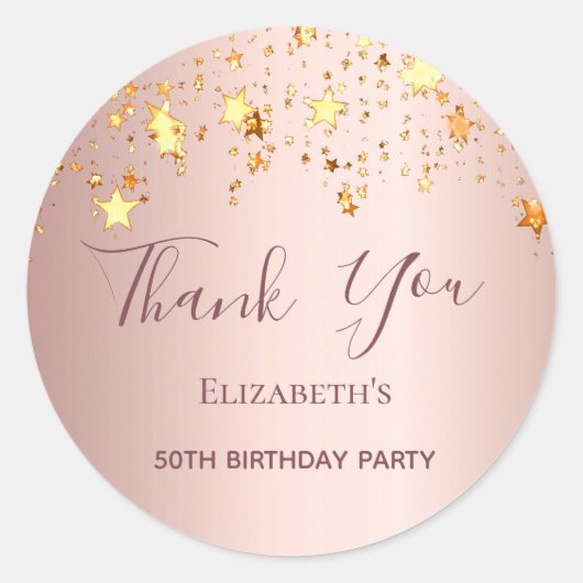 バースデーパーティーバラ金ゴールドスターズありがとう ラウンドシール (正面)