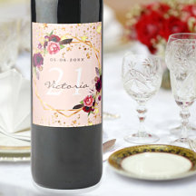 バースデーパーティーバラ金ゴールドスターブルゴーニュ花模様