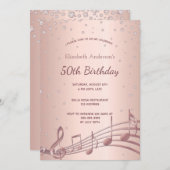 バースデーパーティーバラ金ゴールドダイヤモンド音楽 招待状 (正面/裏面)