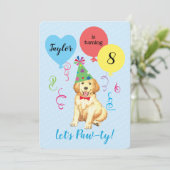 バースデーパーティーバルーンゴールデンレトリバー 招待状 (スタンド正面)