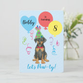 バースデーパーティーバルーンドーバーマン招待状 招待状 (スタンド正面)