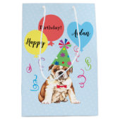 バースデーパーティーバルーンブルドッグ中抱き枕 ミディアムペーパーバッグ (正面)