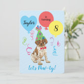 バースデーパーティーバルーンボルゾイ招待状 招待状 (スタンド正面)