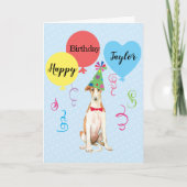 バースデーパーティーバルーンボルゾイ カード (正面)