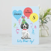 バースデーパーティーバルーン英語コッカースパニエル犬 招待状 (スタンド正面)