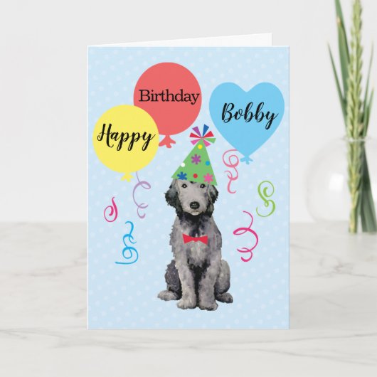 バースデーパーティーバルーンBedlington Terrier Card カード (正面)