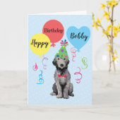 バースデーパーティーバルーンBedlington Terrier Card カード (黄色い花)