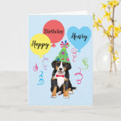 バースデーパーティーバルーンBernerカード カード (黄色い花)