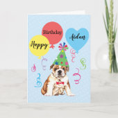 バースデーパーティーバルーンBULLDOGカード カード (正面)