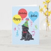 バースデーパーティーバルーンKerry Blue Terrier カード (黄色い花)