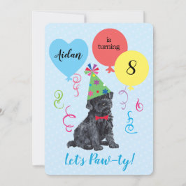 バースデーパーティーバルーンKerry Blue Terrier 招待状