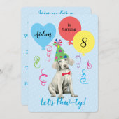 バースデーパーティーバルーンWeimaraner招待状 招待状 (正面/裏面)