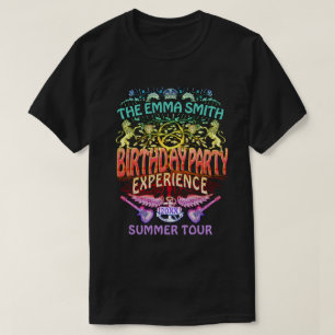 バースデーパーティーバンドレトロ70sコンサートロゴネオン tシャツ