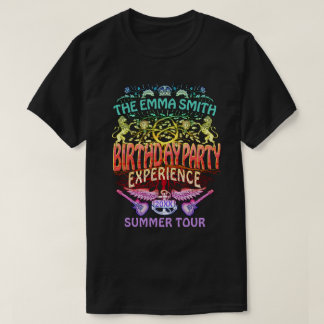 バースデーパーティーバンドレトロ70sコンサートロゴネオン tシャツ