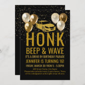 バースデーパーティーパレードでドライブ 招待状 (正面/裏面)